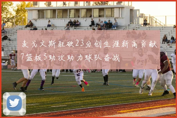 麦戈文斯狂砍23分创生涯新高贡献7篮板5助攻助力球队奋战